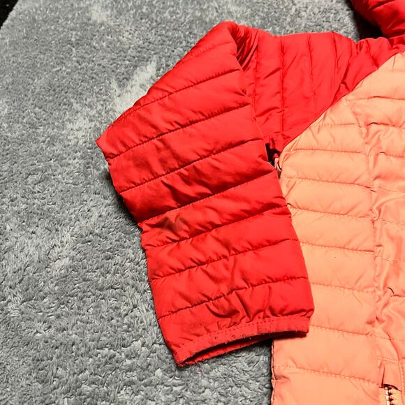 Columbia Coat Kid Youth Girls Medium 10-12 Omni Heat Puffer Hooded Orange Jacket - Picture 2 of 10
